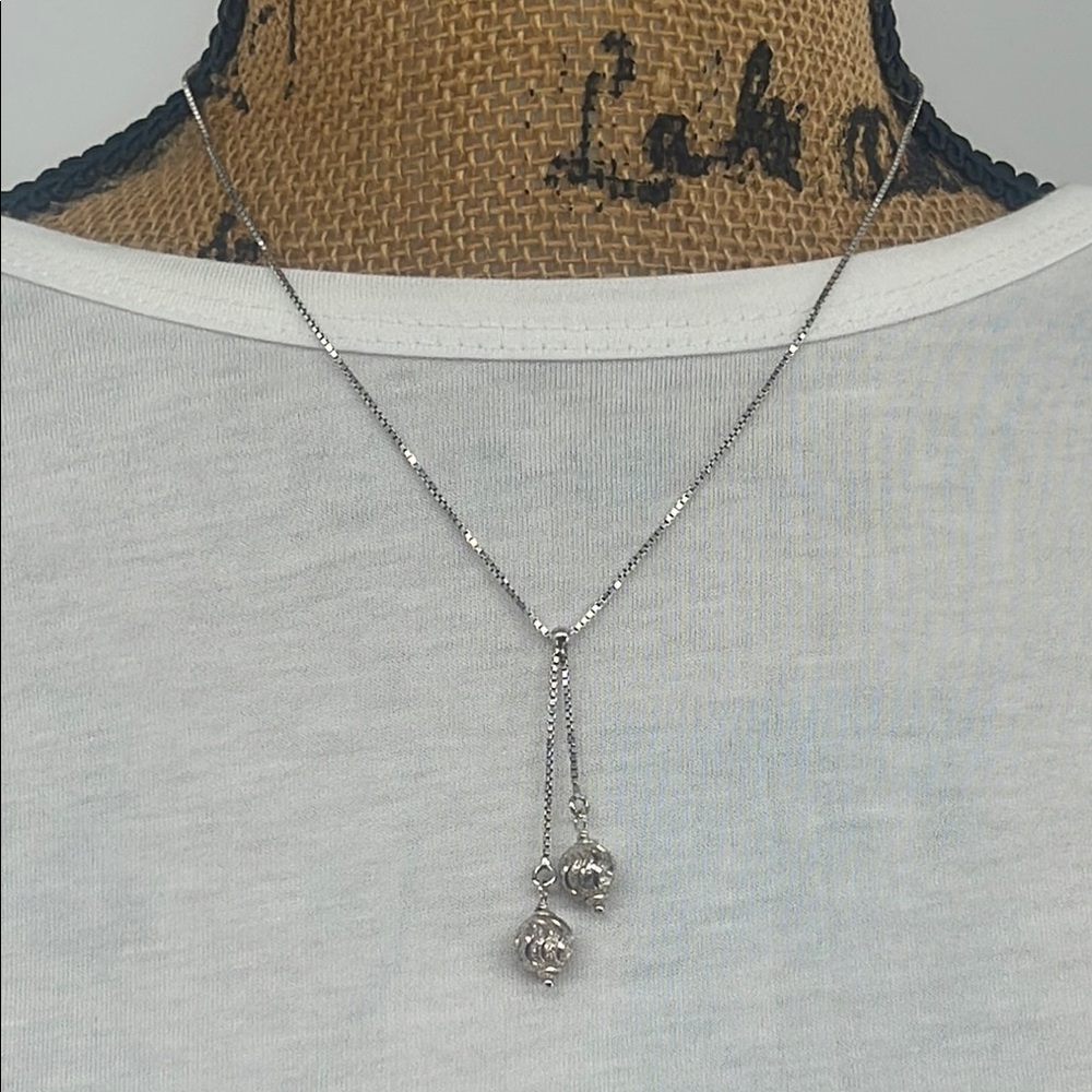 925 Silver Tassel Drop Necklace